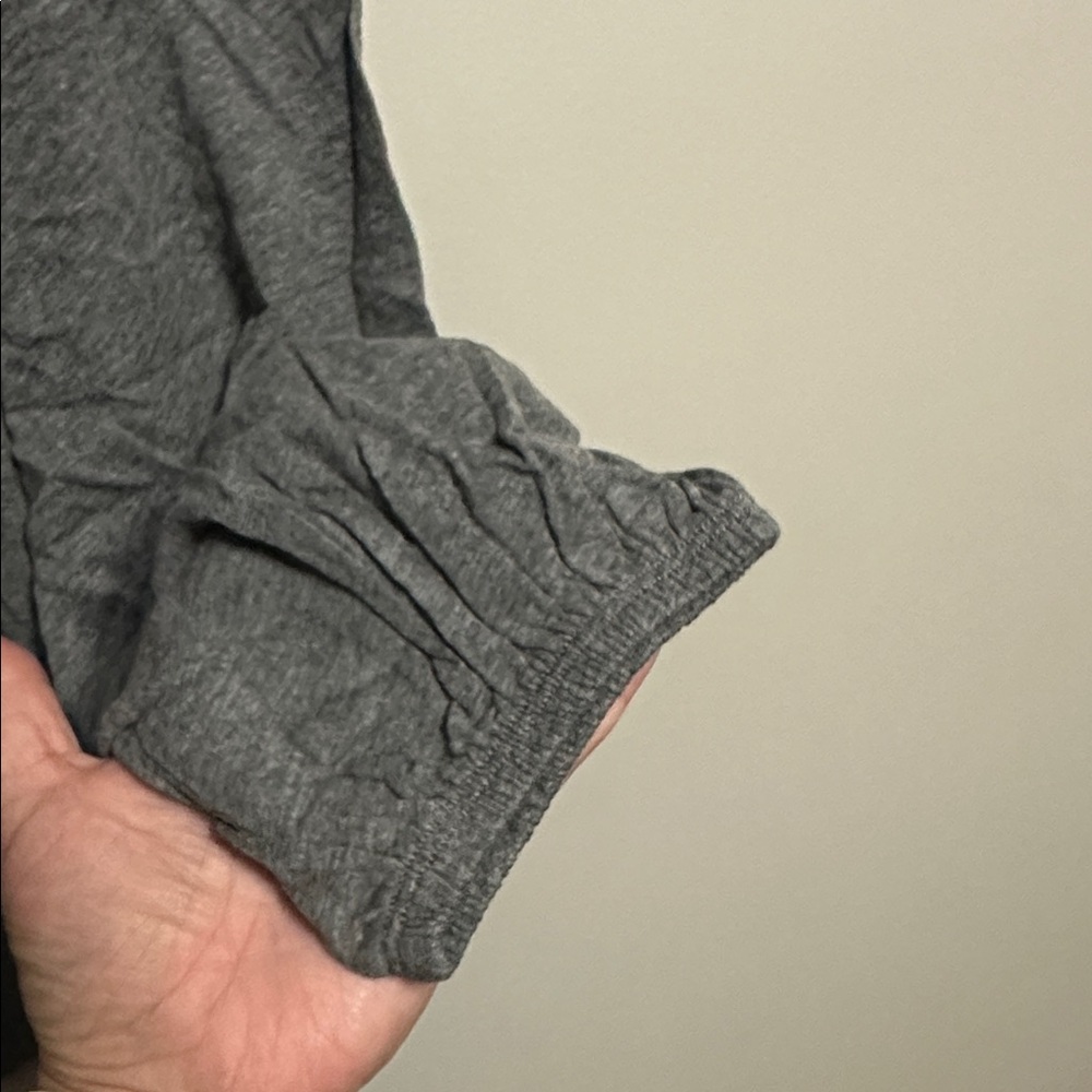 Torrid Cotton Modal Slub Drop Shoulder Tie Hem Gray Drawstring Long Sleeve 4X - Picture 5 of 6